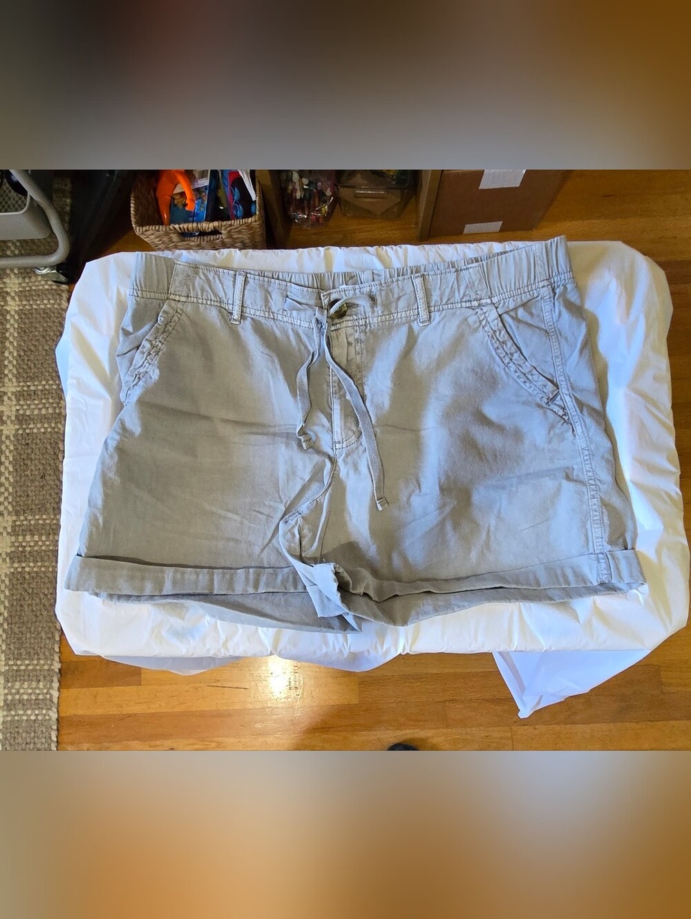 Sonoma Casual Drawstring Bermudas in Light Grey